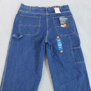 Dickies Jeans Mens W36 L32 Blue Relaxed Straight Denim Carpenter - Picture 1 of 15