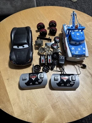 Disney Pixar Cars Ridemakerz Mcqueen & Mate R/C Cars Tested Work Rare Set!! - Image 1 of 4