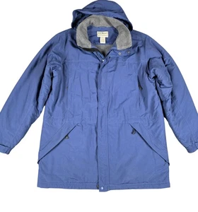L.L.Bean Jacket Mens XL Tall Blue Hooded Parka Thinsulate Polartec Fleece Lined - Foto 1 di 10