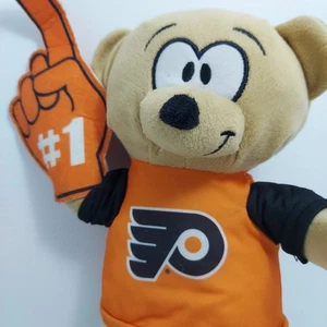 Philadelphia Flyers Plush 13" Bear Foam Hand #1 Orange & Black NHL - Picture 1 of 12