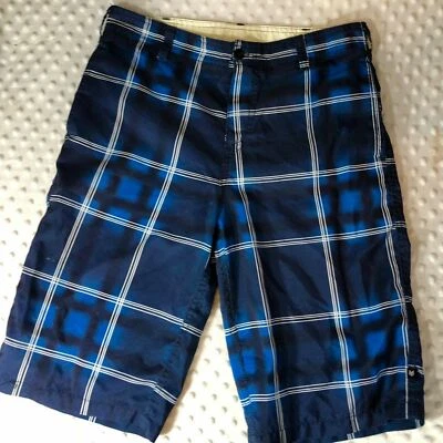 Zoo York Boys Sz 16 Blue Plaid Swim Short Trunks 21.75" Length - Image 1 of 3