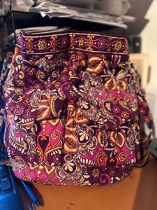 Vera Bradley Purse Maroon Paisley Bucket Style Purse - Picture 1 of 13