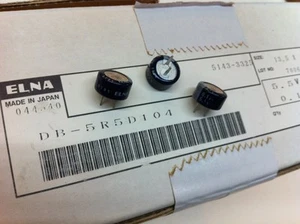 (15 pcs.)  DB-5R5D104 - Elna, .1F 5.5v Supercapacitor (Memory Back-Up Capacitor) - Picture 1 of 1
