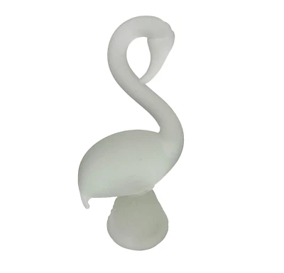 Estatua de cisne de vidrio esmerilado decoración blanca 3D elegante estatuilla estilo moderno vintage Foto 1 de 4