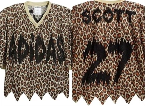 JEREMY SCOTT x ADIDAS SS13 Mesh Jagged Leopard Print T-shirt Top Jersey XS S M L - Picture 1 of 12