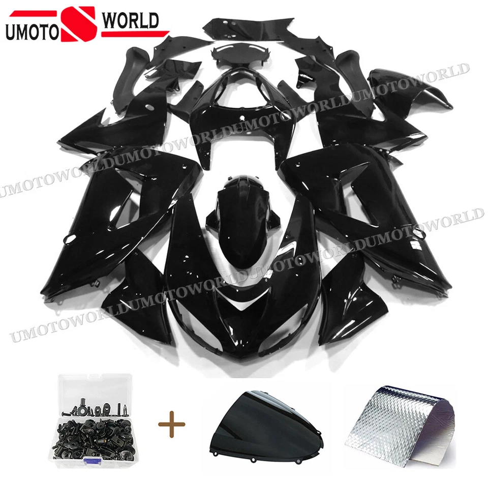 Fairing Kit For Kawasaki Ninja ZX10R 2006 2007 06 ABS Injection Bodywork Black Foto 1 de 4