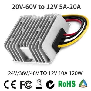24V 36V 48V to 12V DC DC Converter 5A-20A Car Step Down Reducer Regulator 20-60V - Picture 1 of 13