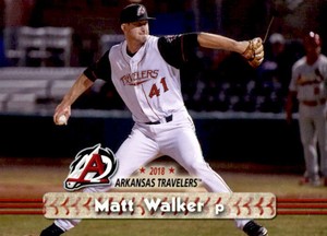 2018 Arkansas Travelers Grandstand 30 Matt Walker Fort Worth Texas Baseball Card