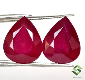 13x10.50 mm Natural Ruby Pear Cut Pair 14.33 CTS Calibrated Loose Gemstones GF - Picture 1 of 6