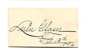 Autograph LULU GLASER Signature on card 1896 Broadway Theatre Actress - Picture 1 of 2