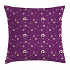 Purple and Cream Throw Pillow Cushion Cover Abstract Curls