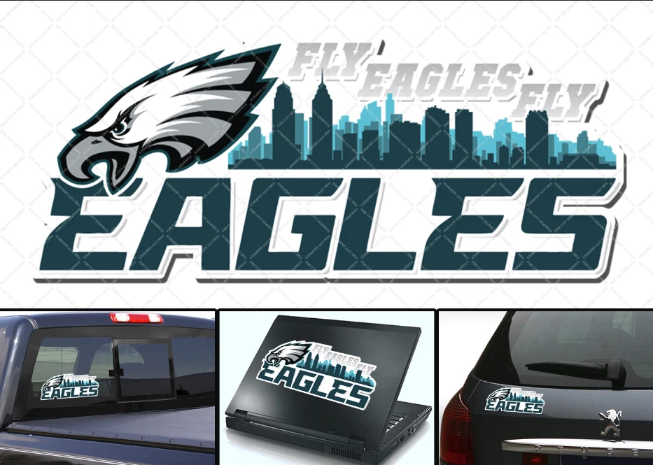 Philadelphia Eagles Sticker Decal Skyline Car Truck Window Wall Laptop Bumper - Image 1 of 1