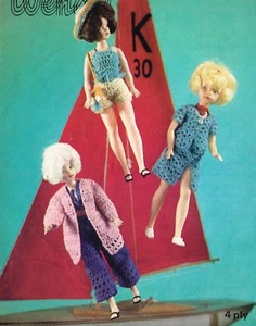 Dolls clothes crochet pattern for 12" doll. Laminated copy. (V Doll 30) - Picture 1 of 4