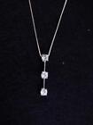 Sterling Silver & Cubic Zirconia Past Present Future Pendant Necklace19"