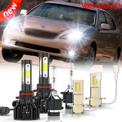 For Lexus ES300 2000-2003 4-side Headlight High&Low+Fog Light Bulbs 6pcs 6500k - Image 1 of 4