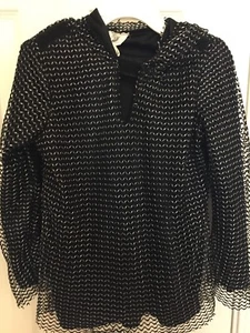 TRUE HEROES BLACK AND SILVER LACE HOODIE LINED LONG SLEEVE GIRLS SIZE M - Picture 1 of 4