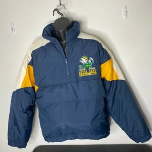 Vntg NCAA Notre Dame Pullover Jacket Coat Mens L Embroidered Logo Fighting Irsh - Picture 1 of 10