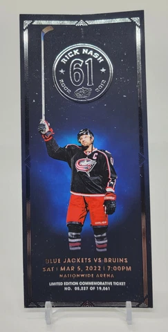 Rick Nash Columbus Blue Jackets #61 Jersey Retirement Night Comm. Ticket 3-2022 Cover