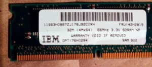 Actual IBM 76H0294 32 MB 66 MHZ 4M X 64 3.3 V MEMORY RAM - Picture 1 of 1
