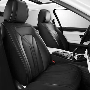 For Dodge Charger 2012-2023 PU Leather Car Front 2-Seat Covers Cushion Pad Black - Picture 1 of 6
