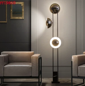 Modern Marble 3 Heads Standing Light Black Floor Lamp Sofa Living Room Decorate - Picture 1 of 10