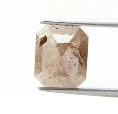 Big Fancy Natural Diamond 3.82tcw Milky Yellow Sparkling Emerald Step Cut Jewel - Image 1 of 4