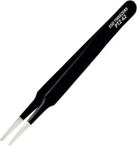 ENGINEER ESD TWEEZERS STAINLESS BODY (LENGTH 120mm / TIP R0.9mm) PTZ-62 - Picture 1 of 3