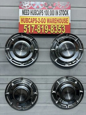 1960 Chevrolet Impala Belair Biscane Elcamino 14” original hubcaps Set 4 Nice - Image 1 of 4