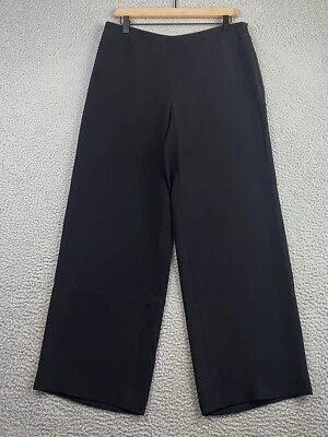 Pantalones de crepé de seda negros talla 44 Giorgio Armani pierna recta EXC Foto 1 de 4