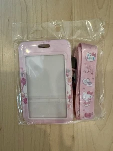 Sanrio Hello Kitty Ausweishalter mit Schlüsselband, robuste Plastikkartenhülle NEU - Bild 1 von 2