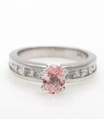 $10,000 2 Ct Non Heat Treated Pink Sapphire, Diamond, Platinum Ring Size 6.5 Foto 1 de 4