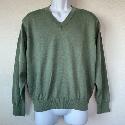 Harry Vardon Mens Olive Green V Neck Small Sweater Golf Old Money Minimalist - Image 1 of 4