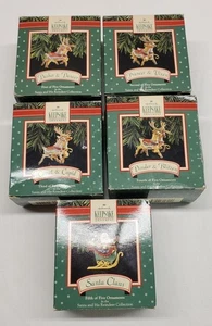 Hallmark Keepsake Ornaments Santa and His Reindeer Collection Juego Completo 1992 - Imagen 1 de 5