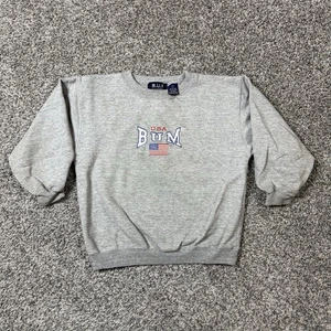 Vintage Kids Bum Equipment USA Flag Crewneck Sweatshirt Size 7 Grey - Picture 1 of 5