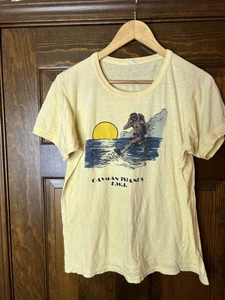 Vintage 80s Single Stitch Cayman Islands T Shirt Size Medium Yellow - Picture 1 of 3