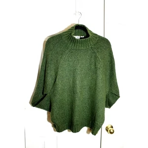 Field Flower Anthropologie Forest Green Pullover Cocoon Sweater Gr. L - Bild 1 von 3