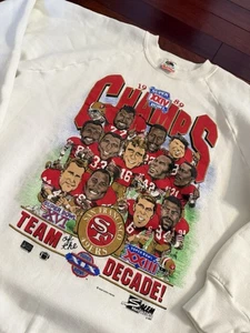 De colección Salem Sports 49ers 1989 Superbowl Champs cuello redondo talla XL caricatura NFL - Imagen 1 de 10