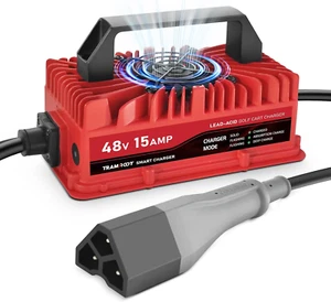15 Amp Golf Cart Charger for 48 Volt EZGO RXV & TXT Lead Acid Battery with Upgra - Picture 1 of 9