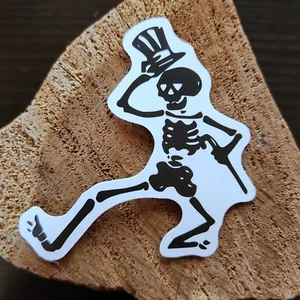 2 adesivi in vinile 1/2" Grateful Dead & Co Dancing Skeleton Jerry Garcia - Foto 1 di 2