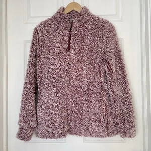 Weatherproof Vintage Pullover Size Small Frosty Tipped Sherpa Top Burgundy - Picture 1 of 7