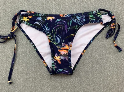 Divertido Bikini Tankini Lateral Traje de Baño Parte Inferior Mujer Talla S Tropical Azul Floral Foto 1 de 4