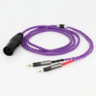 4pin XLR Male to Dual 2.5mm Jack Male 8Core Headphone Upgrade Cable for ATH-R70x