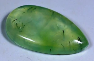 52 CT NATURAL TRANSLUCENT GREEN PREHNITE PEAR CABOCHON GEMSTONE FH-419 - Picture 1 of 5
