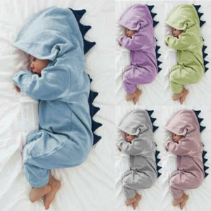 Infant Baby Boy Girls Dinosaur Clothes Romper Bodysuit Jumpsuit Costume Outfit - Picture 1 of 9