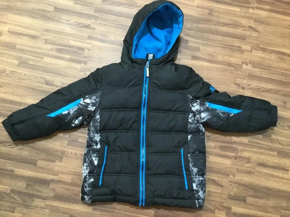 ZeroXPosur Boys Black / Blue Fleece Lining Full Zip Hooded Jacket Size S (4)  - Image 1 of 4