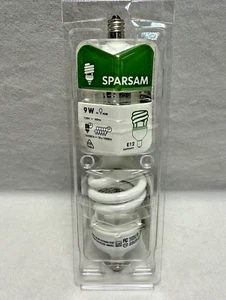 2 Bulbs Ikea Sparsam 9W CFL Light Bulbs 40W Equivalent E12 Candelabra - Picture 1 of 5