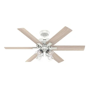Hunter Fan 52 inch Casual Fresh White Ceiling Fan with LED Light Kit and Remote - Picture 1 of 6