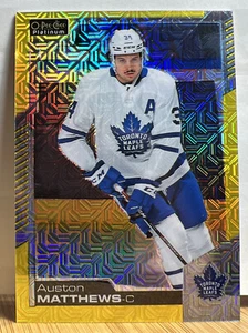 2020-21 O-Pee-Chee Platinum Yellow Traxx 76/249 Auston Matthews #5 US Seller - Picture 1 of 2
