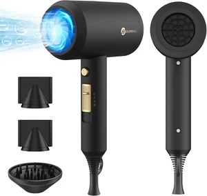 Secador de pelo iónico profesional, potente secador de pelo de secado rápido de bajo ruido de 1800 W con - Imagen 1 de 12