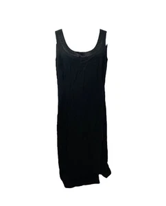 August Max Women's Straight Maxi Dress Size Large Black Sleeveless Scoop Neck - Picture 1 of 7
